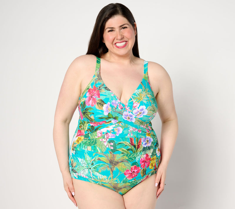 Jantzen Wrap Neck One-Piece with Adjustable Straps — View 6