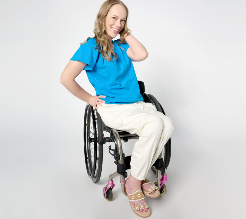 Denim & Co. Adaptive Comfy Air Cargo Jogger Wheelchair Fit — View 10