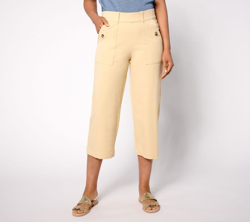 AnyBody Regular All-Stretch Twill Wide Leg Cropped Pants — View 7