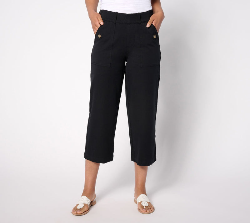 AnyBody Tall All-Stretch Twill Wide Leg Cropped Pants — View 2