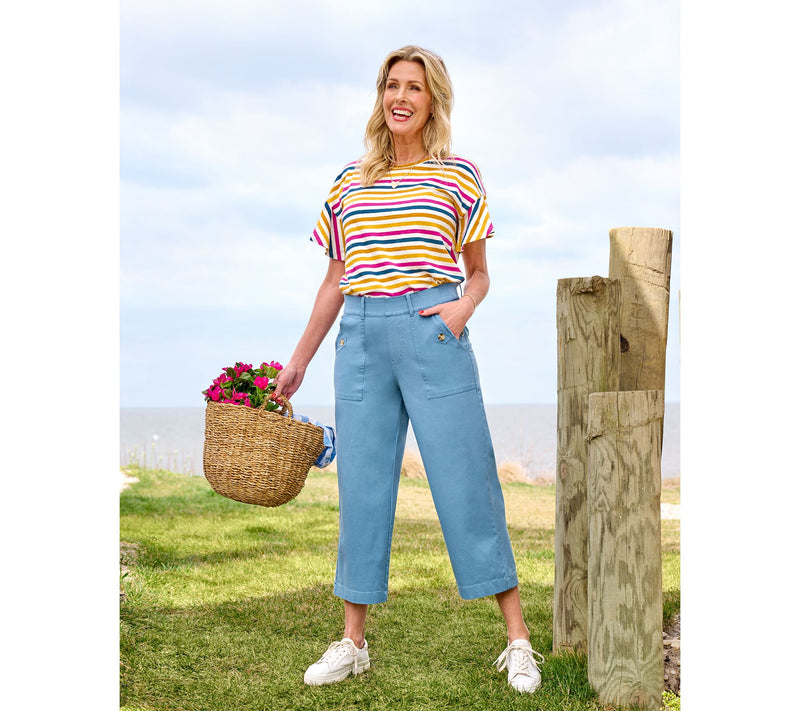 AnyBody Tall All-Stretch Twill Wide Leg Cropped Pants — View 14