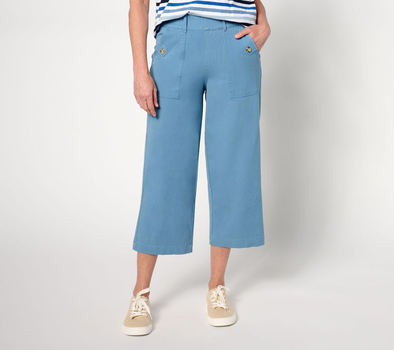 AnyBody Tall All-Stretch Twill Wide Leg Cropped Pants — View 18
