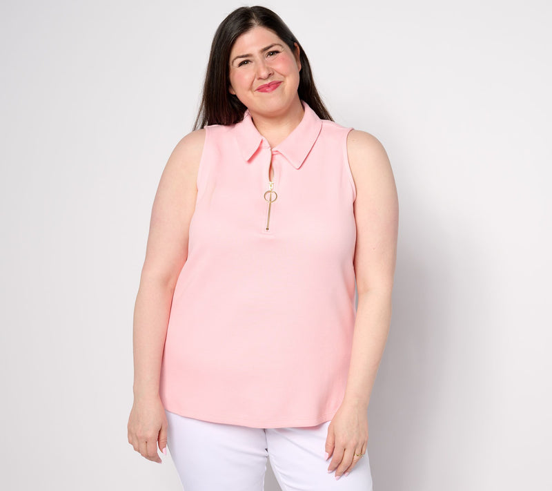 Belle by Kim Gravel Perfect Pique Sleeveless Polo — View 13