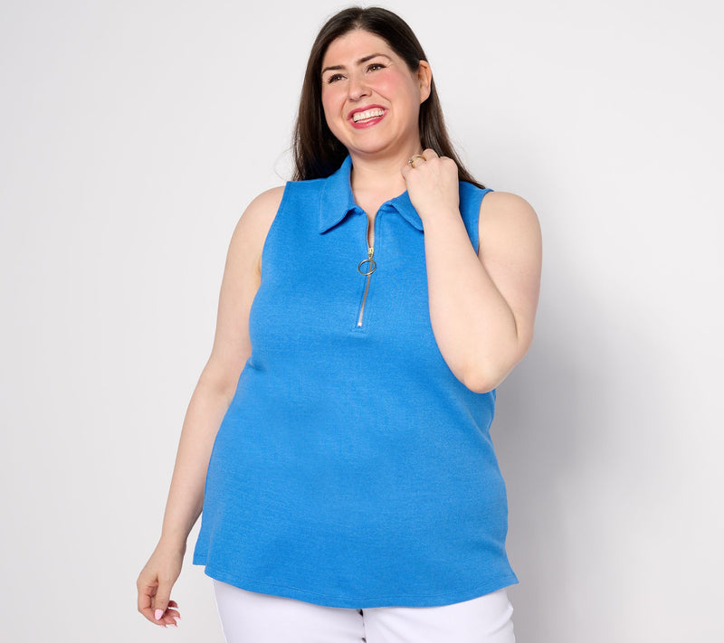 Belle by Kim Gravel Perfect Pique Sleeveless Polo — View 16