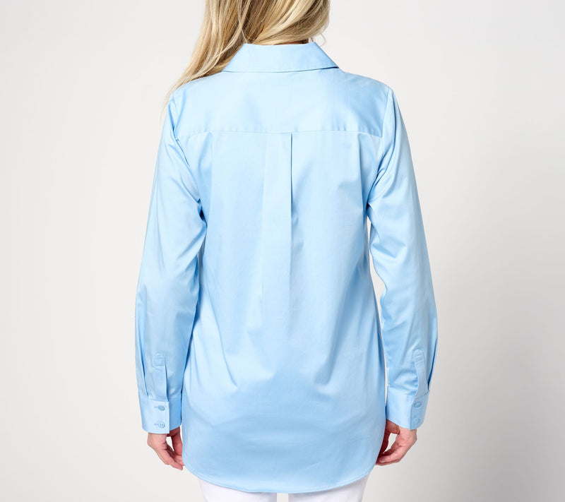 Women with Control Button Down with Sunglass Embroidery — View 2