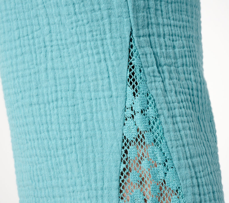 Isaac Mizrahi Live! Petite Bridgehampton Gauze Wide Leg Pants — View 5