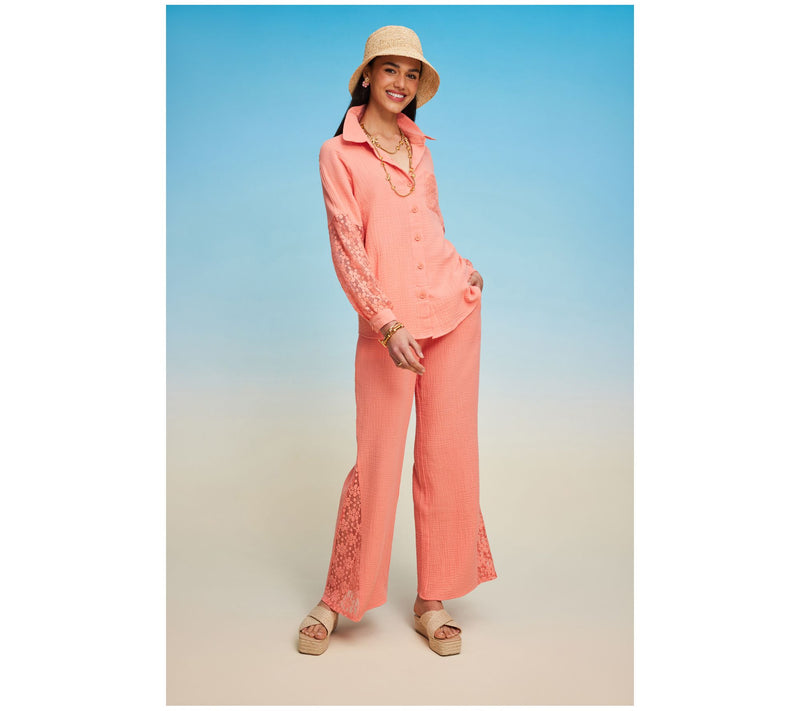 Isaac Mizrahi Live! Tall Bridgehampton Gauze Wide Leg Pants — View 7