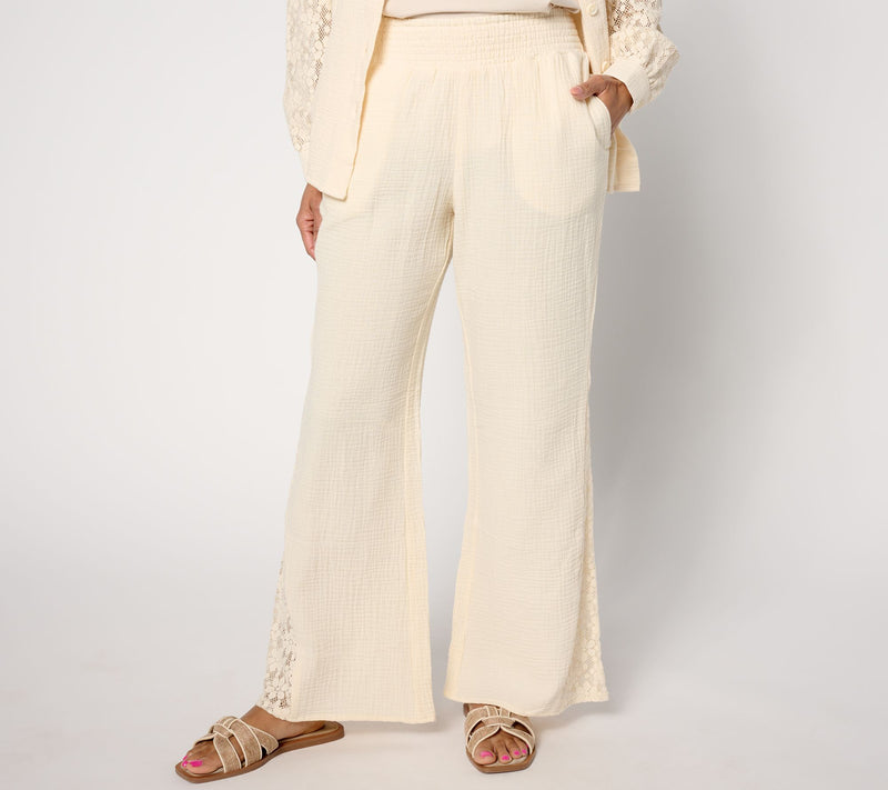 Isaac Mizrahi Live! Tall Bridgehampton Gauze Wide Leg Pants — View 12