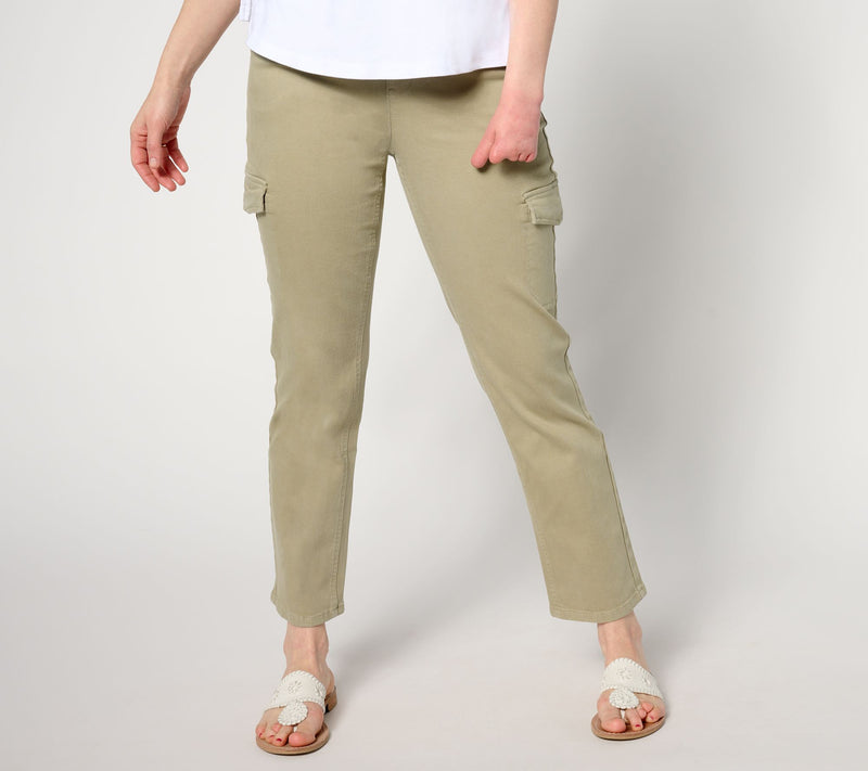 Isaac Mizrahi Live! Reg True Denim Straight Leg Cargo Jeans — View 10