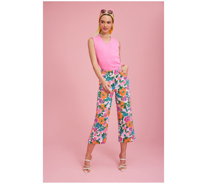 Isaac Mizrahi Live! Regular True Denim Printed Crop Wide Leg Jeans — View 6