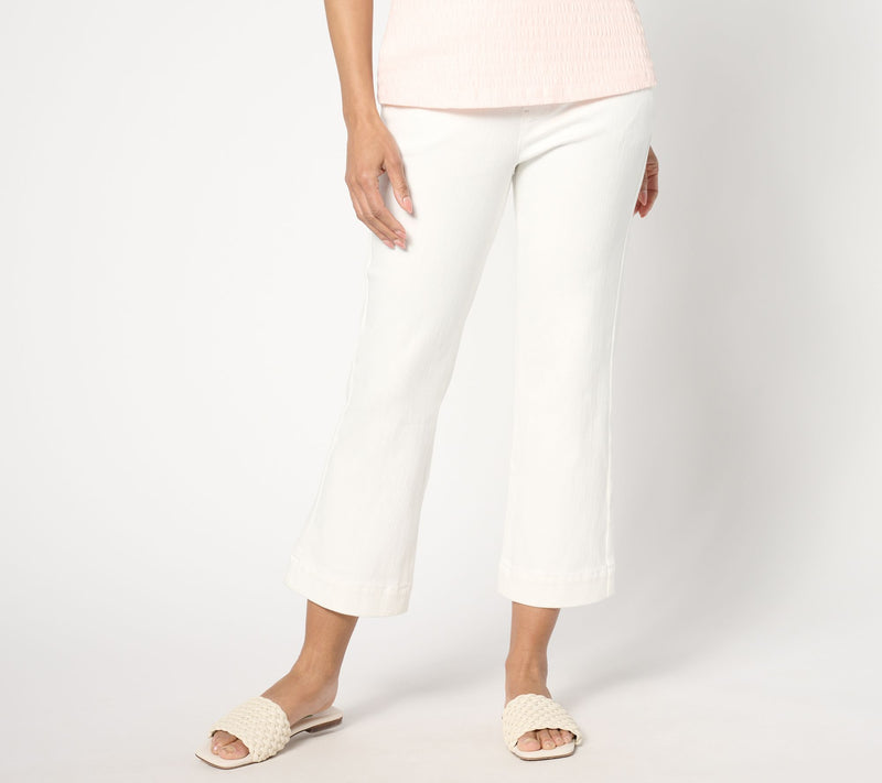 Isaac Mizrahi Live! Regular Knit Denim Crop Slim Boot Jeans — View 7