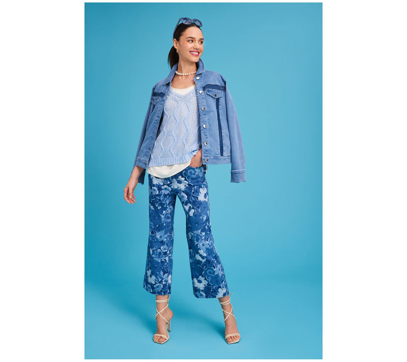 Isaac Mizrahi Live! True Denim Jacket with Eyelet Insets — View 6