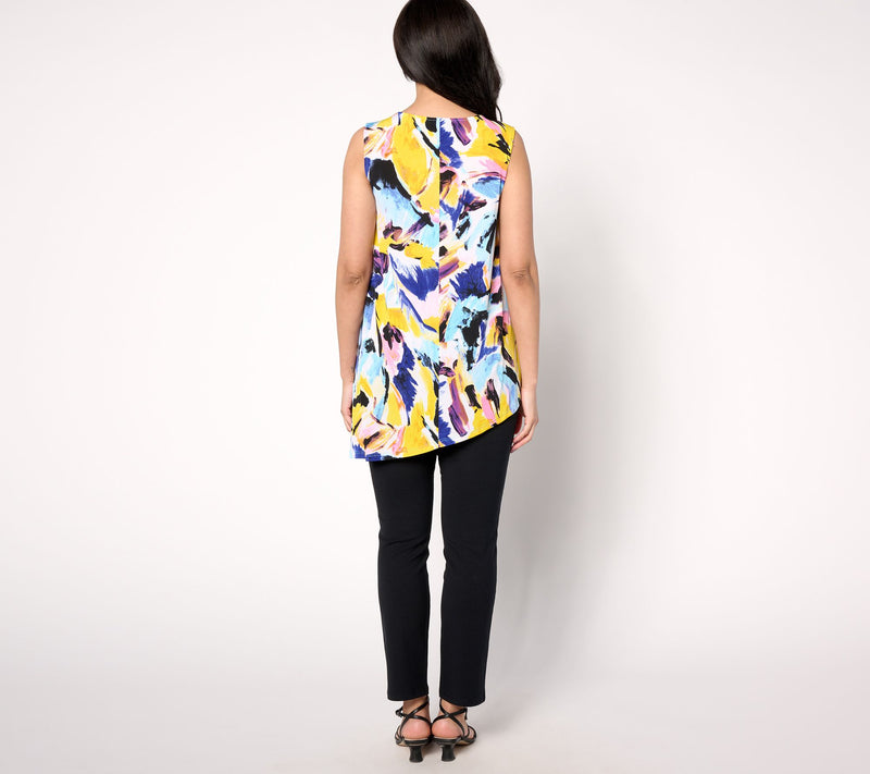 Women with Control Regular Asymmetrical Tank with Slim Ankle Pant — View 12