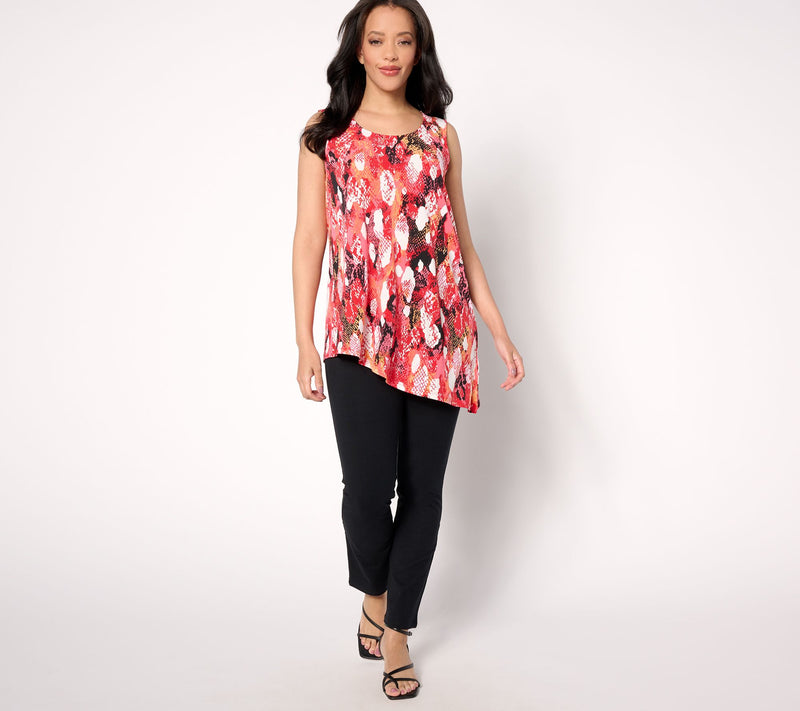 Women with Control Regular Asymmetrical Tank with Slim Ankle Pant — View 11