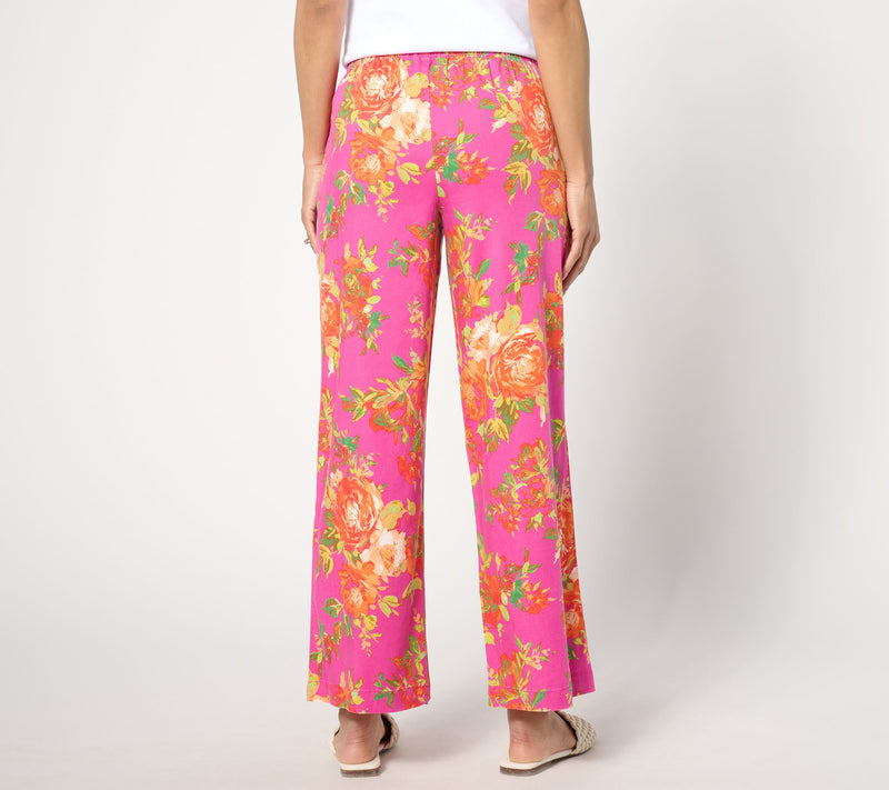 Isaac Mizrahi Live! Tall Floral Printed Wide Leg Ankle Pants — View 6