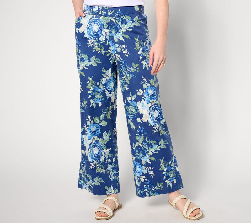 Isaac Mizrahi Live! Tall Floral Printed Wide Leg Ankle Pants — View 11