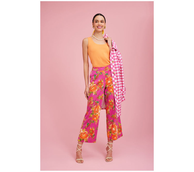 Isaac Mizrahi Live! Tall Floral Printed Wide Leg Ankle Pants — View 9