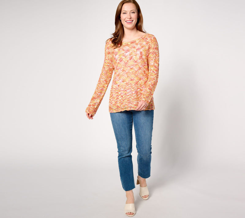 Women with Control Wave Stitch Summer Sweater — View 3
