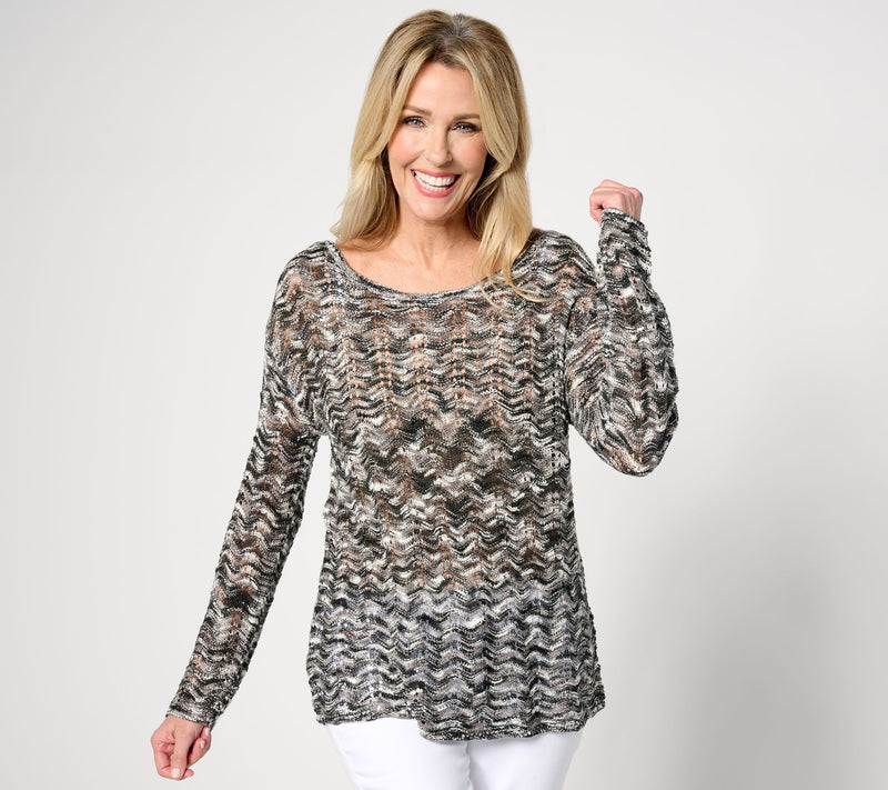 Women with Control Wave Stitch Summer Sweater — Main view