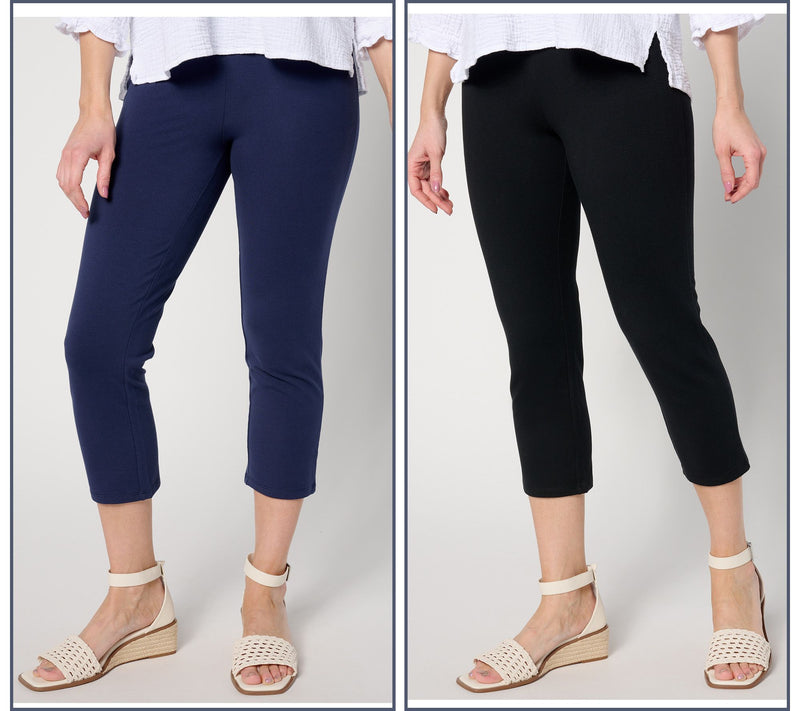 Women With Control Regular Set of 2 Slim Leg 86/14 Crop Pants — View 14