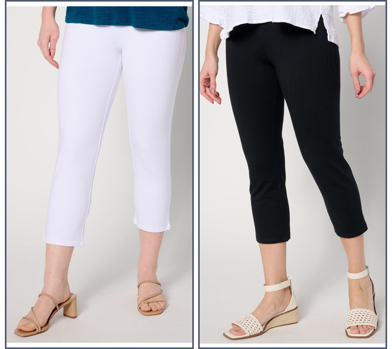 Women With Control Tall Set of 2 Slim Leg 86/14 Crop Pants — View 10