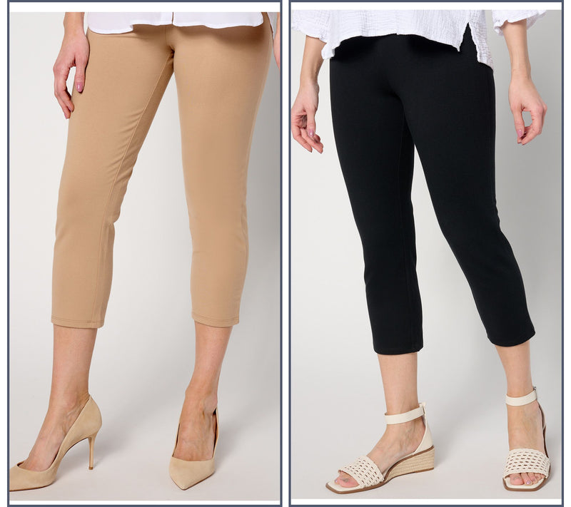 Women With Control Tall Set of 2 Slim Leg 86/14 Crop Pants — View 4