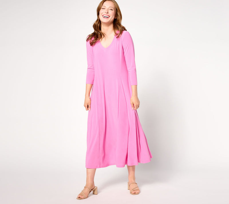 Women with Control Regular Como Jersey Godet Midi Dress — View 3