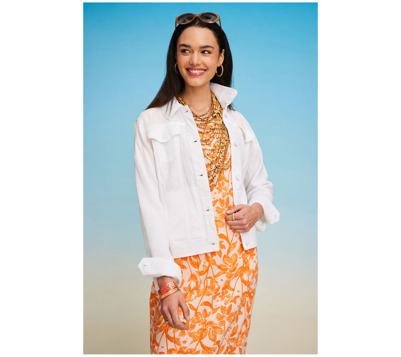 Isaac Mizrahi Live! Bridgehampton Cotton Gauze Jacket — View 11