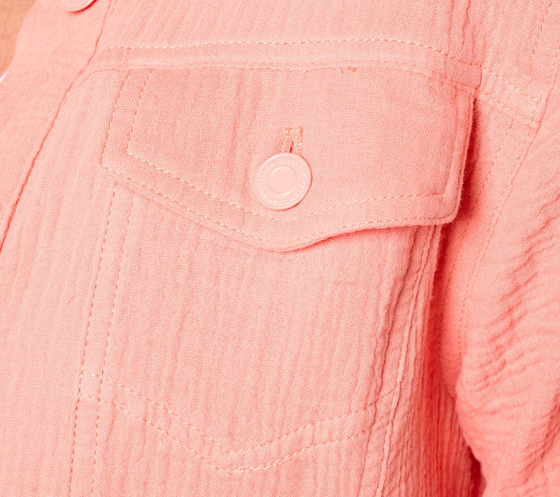 Isaac Mizrahi Live! Bridgehampton Cotton Gauze Jacket — View 8