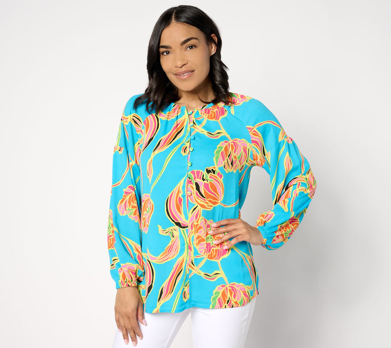 Belle by Kim Gravel Suncatcher Peasant Blouse — View 14