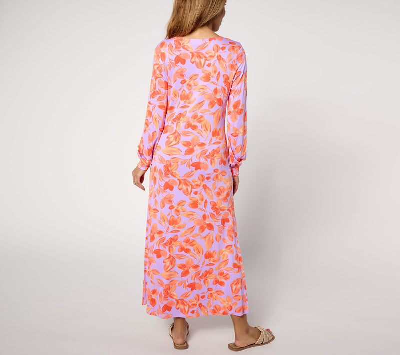 Belle by Kim Gravel Pet. Rayon Spandex Brushed Blooms Maxi Dress — View 10