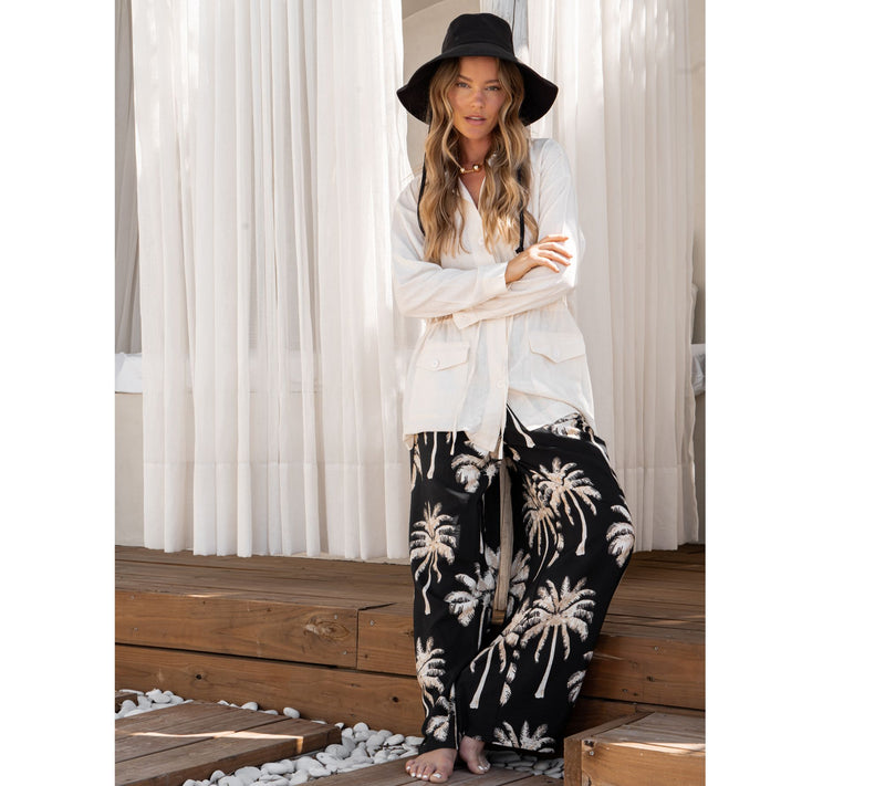 Peace Love World Boheme Regular Printed Pull-On Wide Leg Pant — View 4
