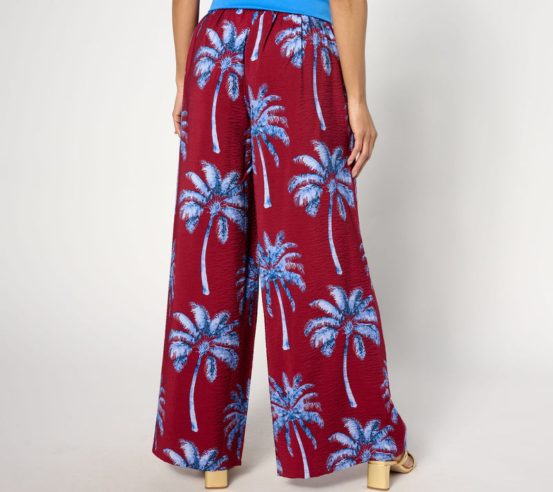 Peace Love World Boheme Petite Printed Pull-On Wide Leg Pant — View 2