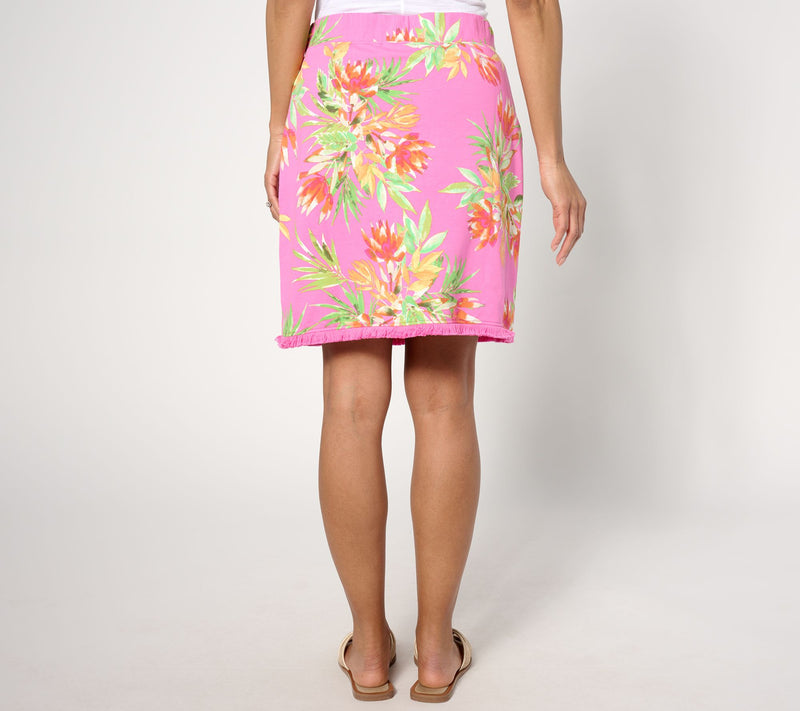 Belle Beach by Kim Gravel French Terry Blushing Beauty Fringe Skort — View 3