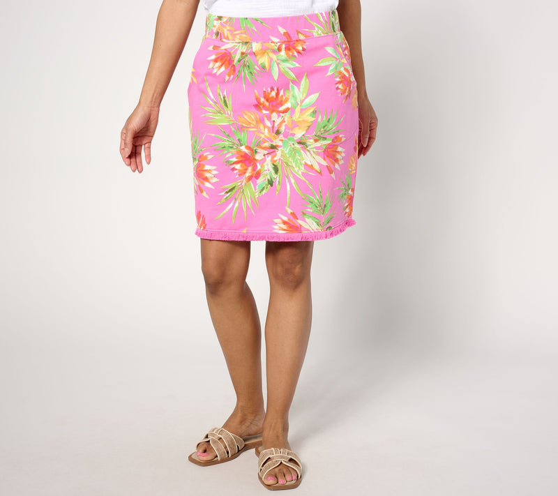 Belle Beach by Kim Gravel French Terry Blushing Beauty Fringe Skort — View 14
