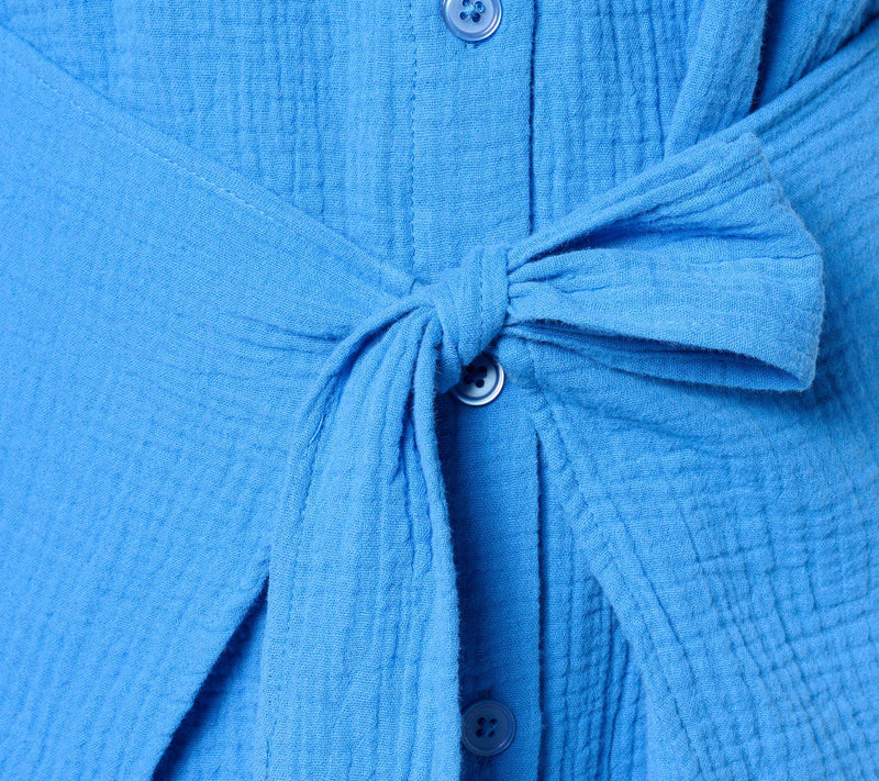 Belle Beach by Kim Gravel Regular Gauze Tie Front Shirt Dress — View 9