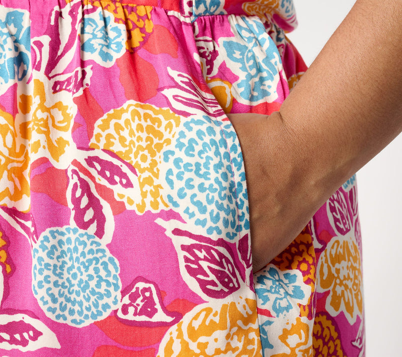 AnyBody Regular Printed Puff-Sleeve Woven Dress — View 10