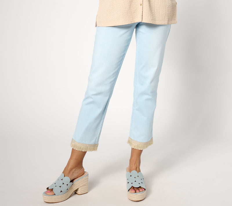 Belle By_Kim Gravel Regular TripleLuxe Tiki Island Fringe Trim_Crop Pant — Main view