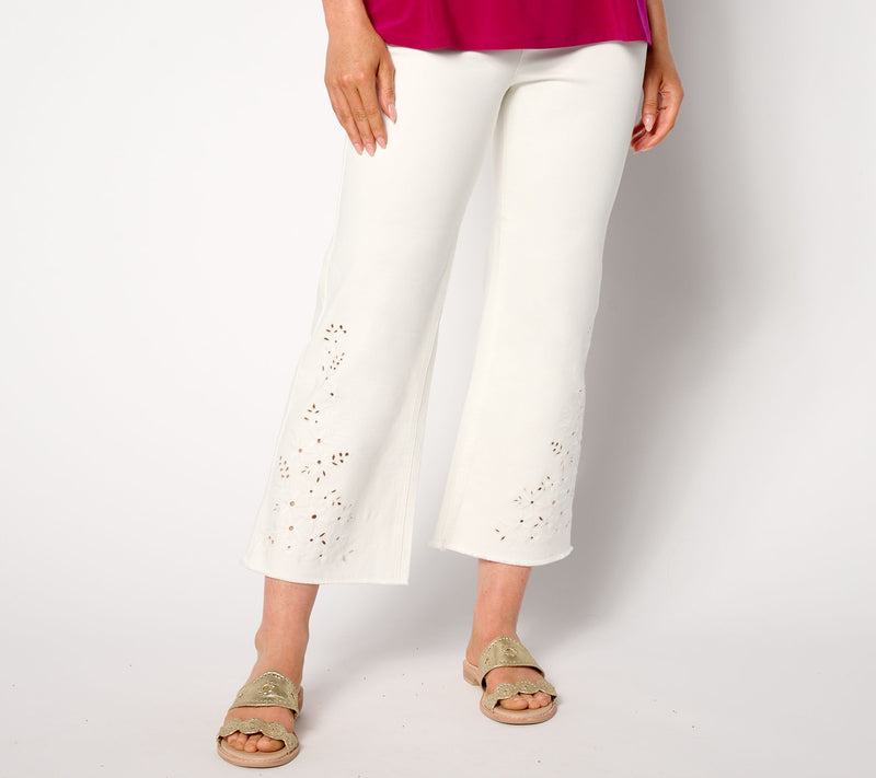 Isaac Mizrahi Live! Regular True Denim Crop Wide Leg Jeans with Eyelet — View 11