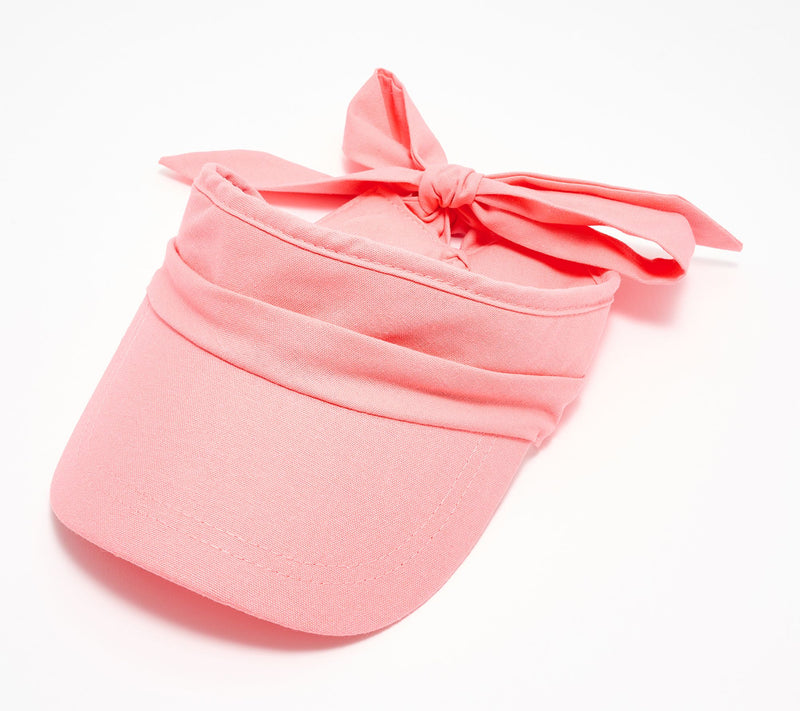 San Diego Hat Co. Garden Chic Visor with Ribbon Tie Back in Back — View 10