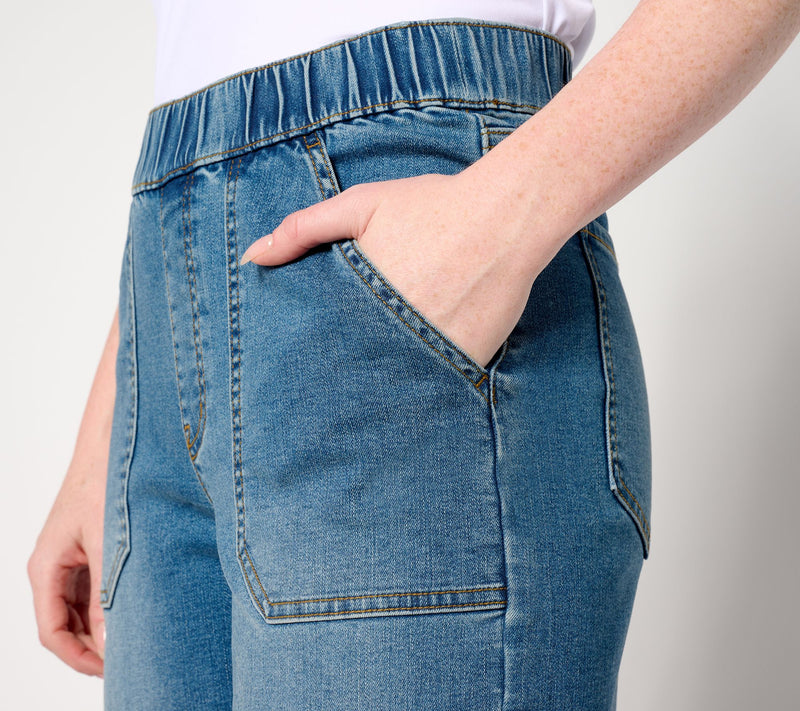 Isaac Mizrahi Live! Tall True Denim Shorts with Patch Pockets — View 4