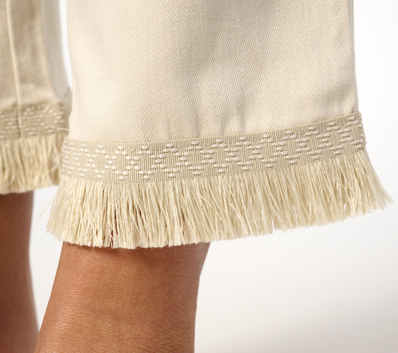 Belle by Kim Gravel_Petite TripleLuxe Tiki Island Fringe Trip Crop Pant — View 8