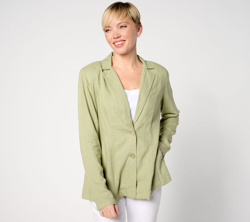 Denim & Co. Naturals Linen Blend Blazer — Main view