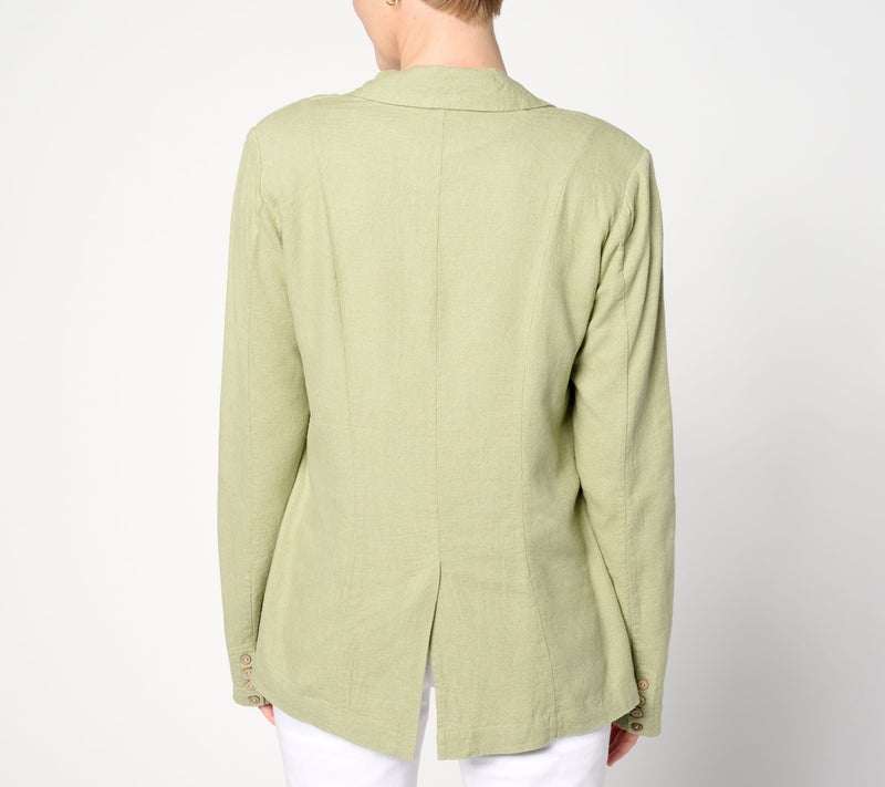 Denim & Co. Naturals Linen Blend Blazer — View 2