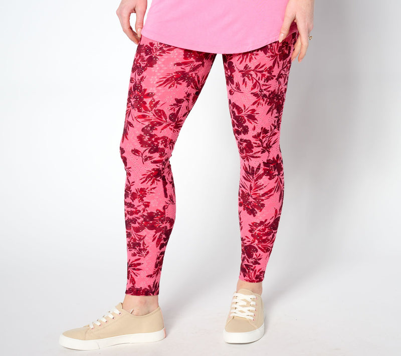 LOGO Layers by Lori Goldstein Regular Printed Eyelet Leggings — View 7