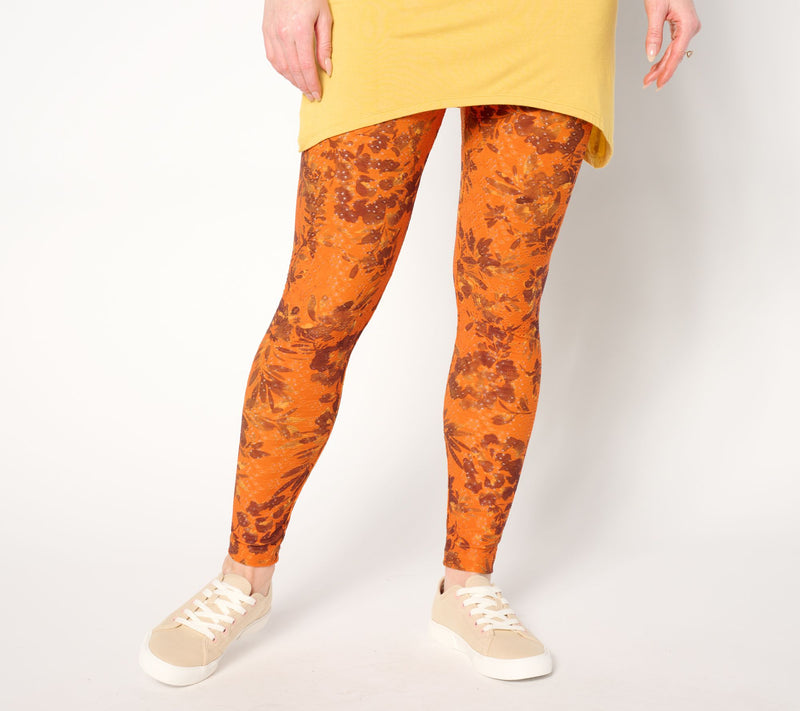 LOGO Layers by Lori Goldstein Petite Printed Eyelet Leggings — View 5