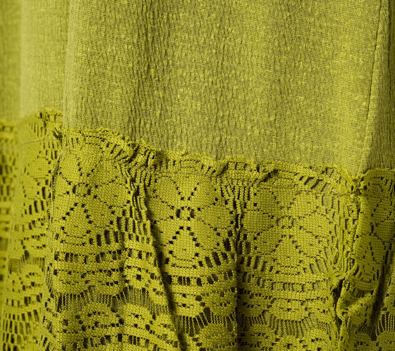 LOGO Linens by Lori Goldstein Regular Knit Dress with Crochet Lace — View 12