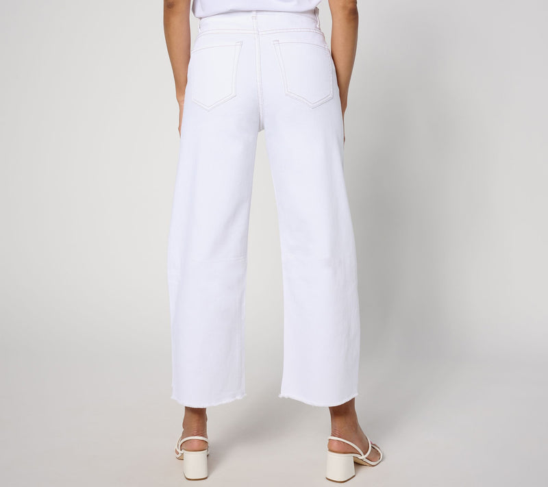 LOGO by Lori Goldstein Regular Barrel Leg Crop Jeans — View 4