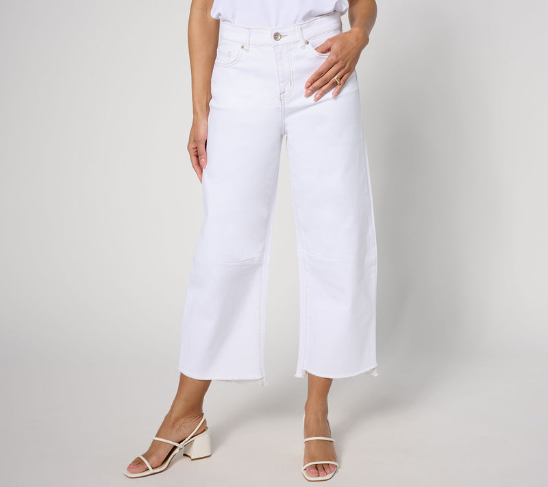 LOGO by Lori Goldstein Regular Barrel Leg Crop Jeans — View 3