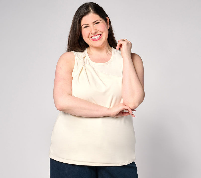 BEAUTIFUL by Lawrence Zarian Classic Knit Tank Top with Twist Detail — View 7